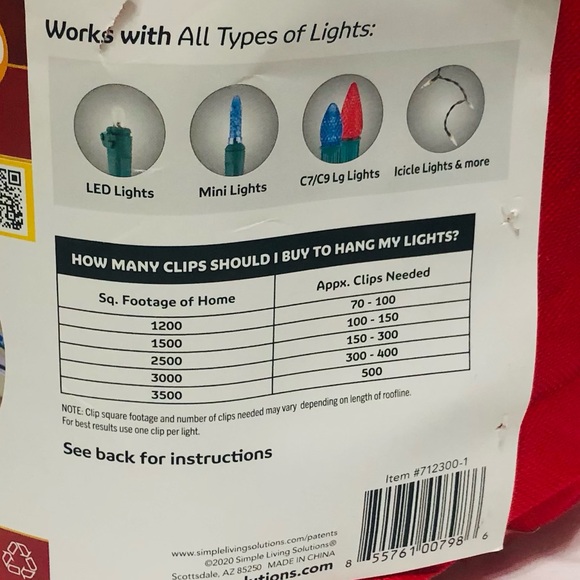 Universal light clips  woks on Gutters, Shingles & Tiles. 300 PCs. - Picture 4 of 4